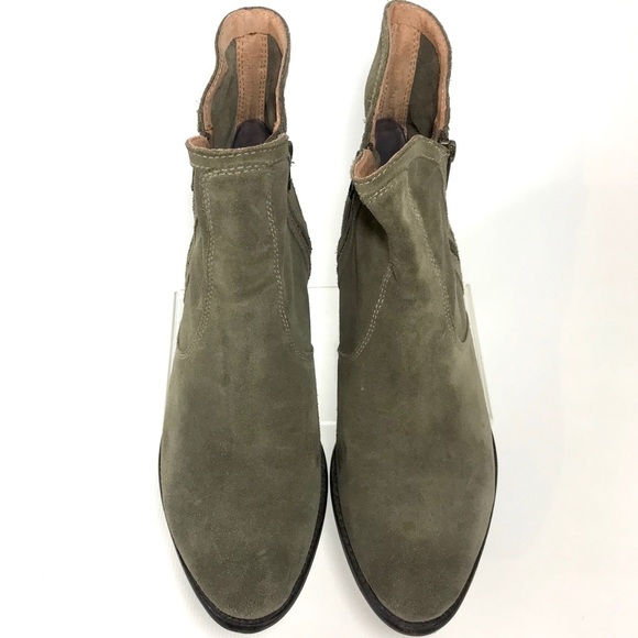 Anthro Seychelles Suede Taupe Lucky Penny Booties - Picture 4 of 8